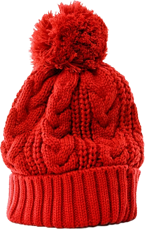 赤いニット帽